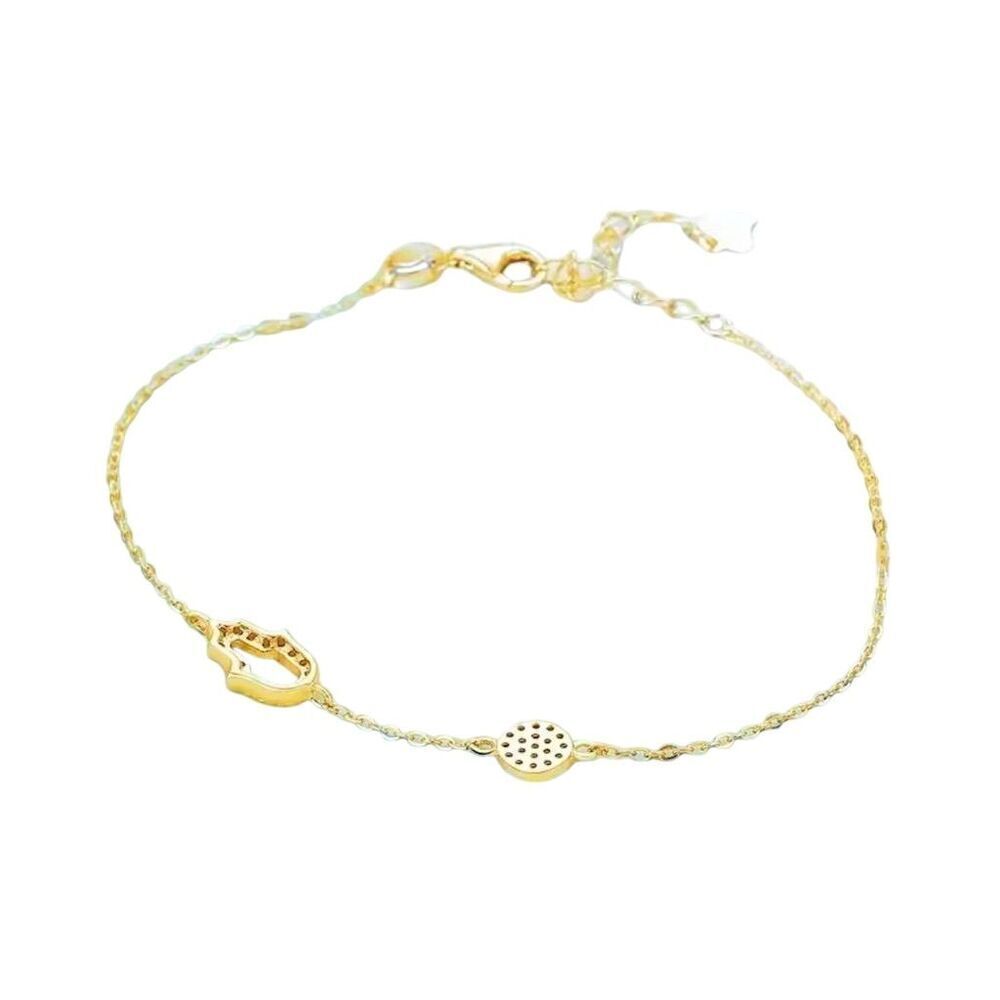 Chic Trendy Evil Eye Blue Zirconia 925 Silver Gold Plated Bracelet Dainty - Picture 6 of 8